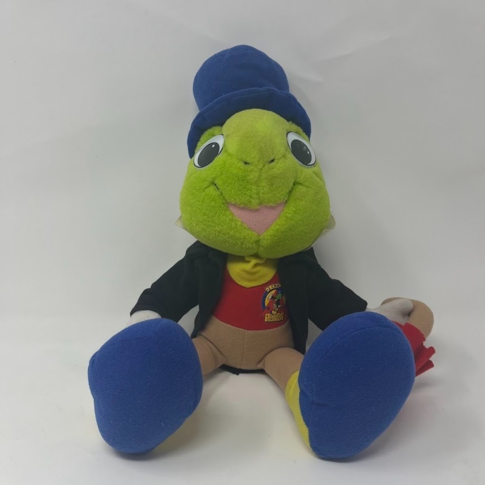 Vintage Disney Jiminy Cricket Plush Mattel 1992 14" Pinocchio Stains Noted